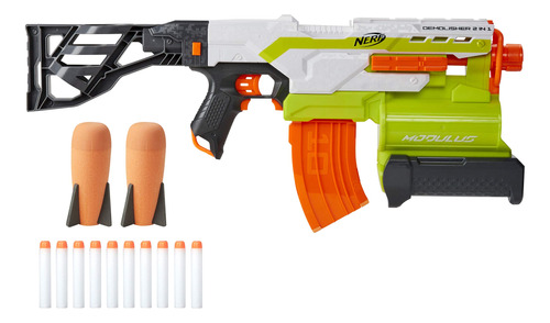 Nerf Modulus Demolisher Blaster Motorizado 2 En 1, Dispara D