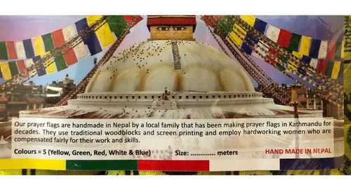 Imagen 3 de 7 de Banderas Tibetanas 6.5m De Largo 25x25cm | 100% Del Tibet