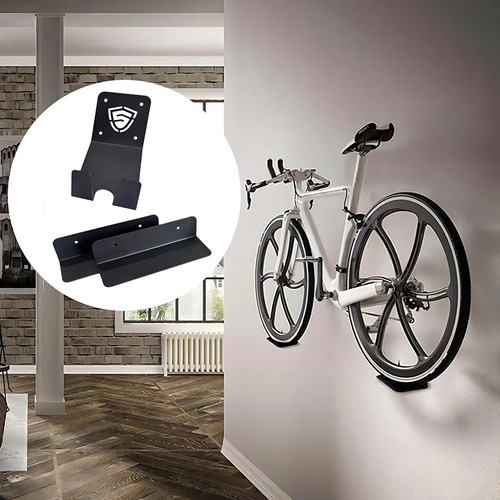 Kit 02un Suporte Bicicleta Parede Universal Encaixe Bike Cor Preto