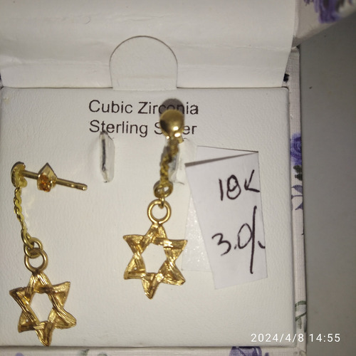 Zarcillos Estrella De David En Oro 18k (Usado)