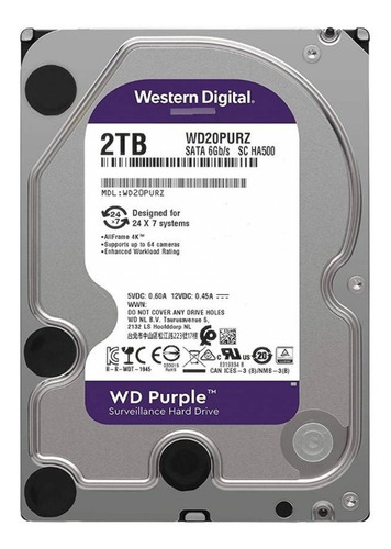 Disco Duro Para Dvr Wd Purple 2tb Sata 3 Ecamnet