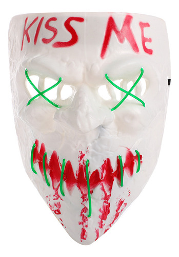 Mascara Led Neon Festa Halloween Kiss Me Fantasia The Purge