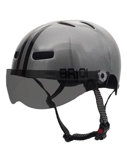 Capacete Br 101 Urbano Profissional Prata Vision Fume P