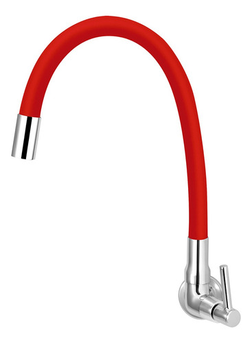 Torneira Para Cozinha De Parede Tubo Gourmet Colorido 1/4v. Cor Vermelho