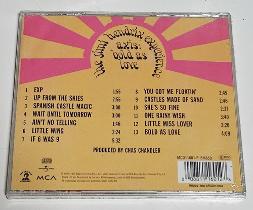 Jimmi Hendrix - Axis Bold As Love. Cd