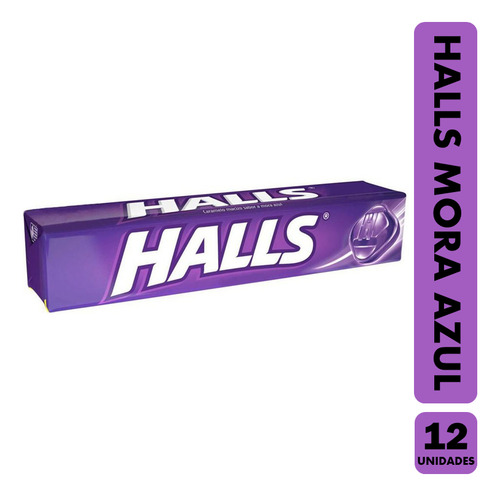 Caramelo Halls Mora Azul (blueberry) - Caja Con 12 Unidades.