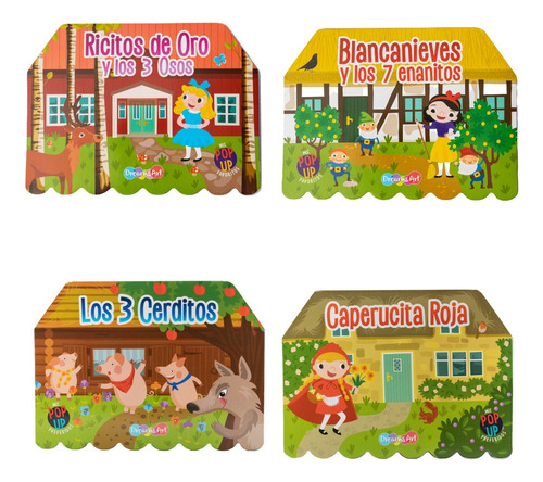 Set De 4 Libros Interactivos Pop Up / Cuentos Favoritos