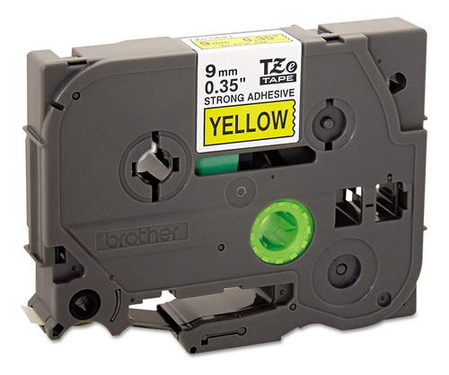 Fita Brother Tzes621 9 Mm Preta Sobre Amarelo Com Resistênci