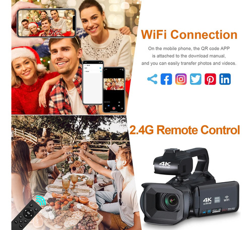 Câmera De Vídeo 4k Fhd Para Fotografia Com Zoom 18x 64gb