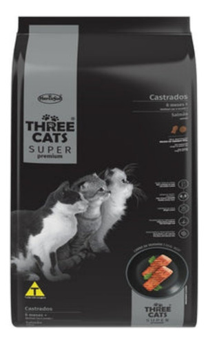 Three Cats Super Premium Adulto Castrado Sabor Salmon 15kg 