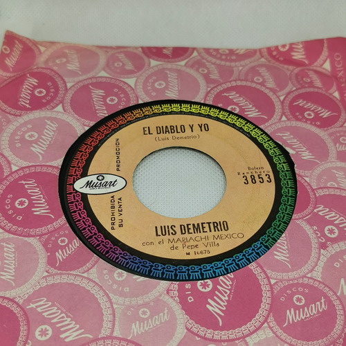 Disco 45 Rpm: Luis Demetrio- El Diablo Y Yo