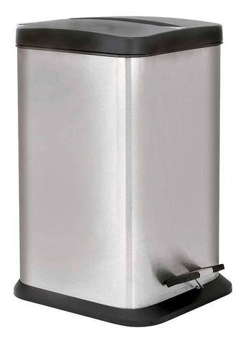 Lixeira Jaspe Em Aço Inox Com Pedal Quadrada 20 Litros Mor