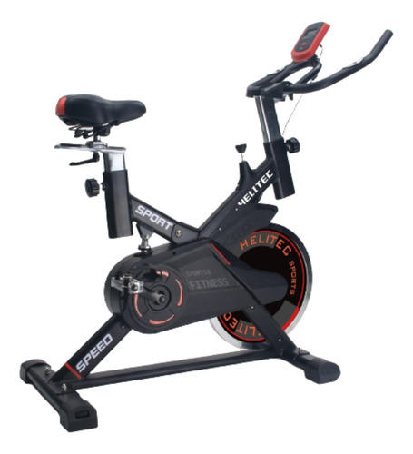Bicicleta ergométrica Helitec Indoor Profesional 18KG cor preto