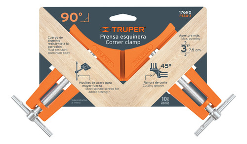 Prensa Esquinera Carpintero Pack 2 Unidades Truper