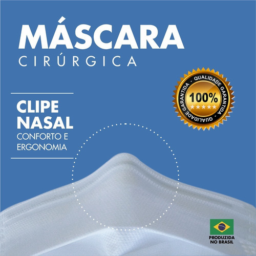 Imagem 6 de 9 de Máscara Cirúrgica Descartável Tripla Proteção 50 Unidades