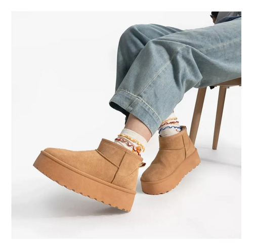 Botas Térmico Chiporro Plantaforma Mujer Nieve De Gamuza