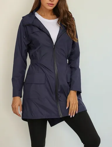 Chaqueta Impermeable Para Mujer Cortavientos De Malla De Doble Capa