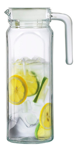 Imagen 1 de 6 de Jarra Vidrio Grueso Para Agua Con Tapa Luminarc Francia 1.1l
