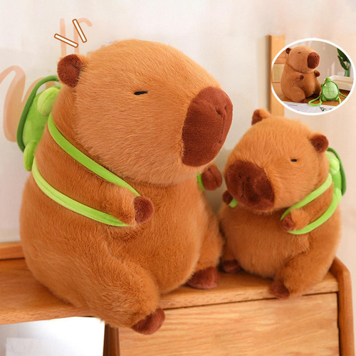 Juguete De Peluche De Capibara Con Bolsa De Tortuga, 45cm