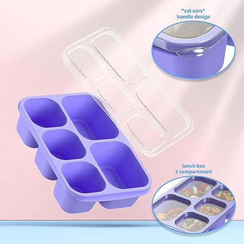 Bento Box Adult Lunch Box - 4 Pack, 5 - Compartment Meal Pre