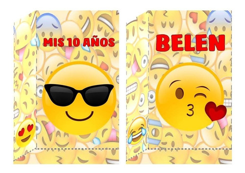 10 Bolsitas Golosineras Cierrastickers Emoji - Emoticones