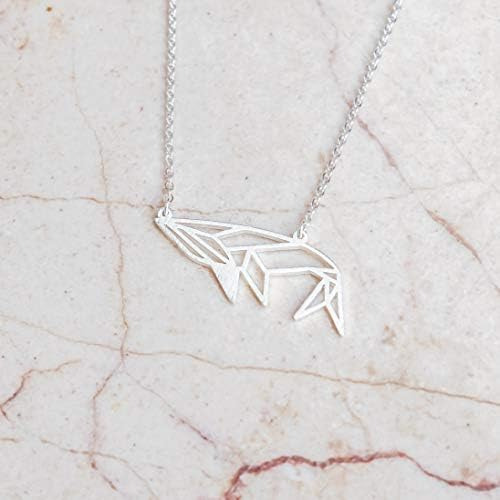 La Menagerie Joyería De Origami De Plata De Ballena Y Collar