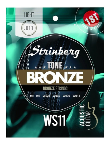 Imagem 3 de 4 de Encordoamento Violão 011 Strinberg Ws11 Aço Bronze