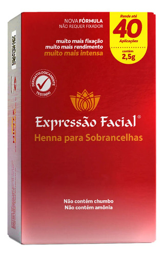 Henna Para Sobrancelhas Expressão Facial Tom Castanho Médio