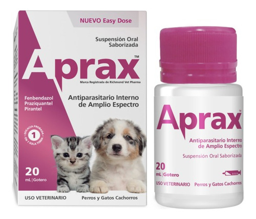 Aprax 20ml Antiparasitario Oral Saborizado Perros Y Gatos 