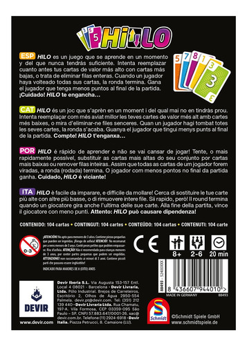 Devir Hi-lo Juego De Mesa En Español