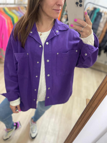Campera Oversize Camisaco Gabardina Mujer The Big Shop
