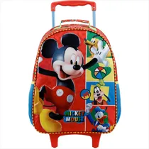 Comprar Mochila Com Rodas Escolar Infantil 16 Mickey R 11610 Xeryus Cor Mochila de Rodas Vermelha Desenho do tecido Mickey Mouse