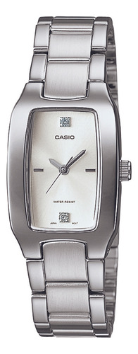 Reloj Mujer Casio Ltp-1165a-7c2df Core Ladies Color De La Correa Plateado Color Del Bisel Plateado Color Del Fondo Blanco
