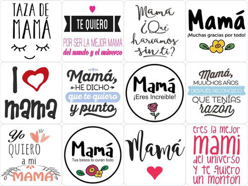 100 Plantillas Madres Digital Frases Sublimacion Taza Frasco