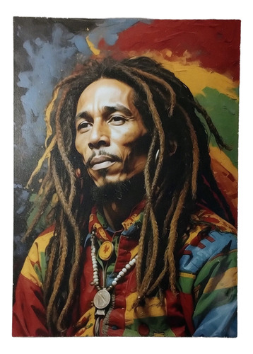 Cuadro Bob Marley Inteligente Con Video De 28x20cm Chocolate