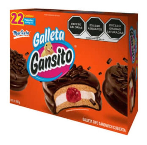 Imagen 2 de 4 de Galleta Gansito Marinela® Con 22 Piezas De 43 Gramos