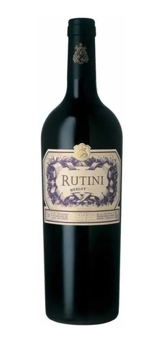 Imagen 2 de 5 de Vino Rutini Merlot 750ml X6