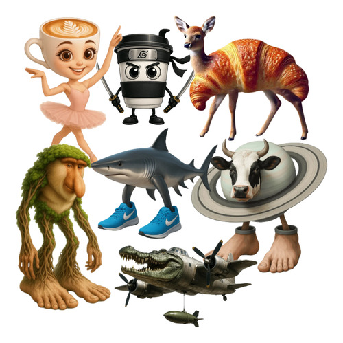 Imprimible Tralalero Tralala Bombardiro Crocodilo Stickers