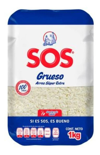 Arroz Para Cocinar Sos 1 Kg Grano Grueso Blanco Super Extra