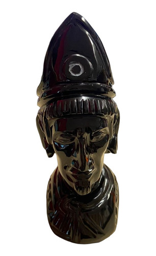 Figura Artesanal Nezahualcóyotl Obsidiana Dorada