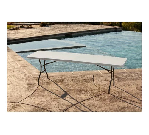 Mesa Plegable Rectangular Blanca 2.40 Metros Portátil 1