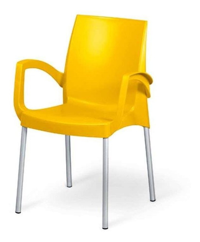 Cadeira Poltrona Plástico Amarelo Jasmim  Planmar