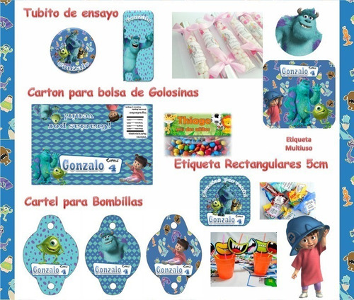 Kit Imprimible Monsters Inc Monstruos Sully Mike Boo S205