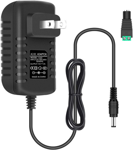 Imagen 2 de 2 de Transformador 12v 2a Cinta Led Unicolor, Camaras Cctv,