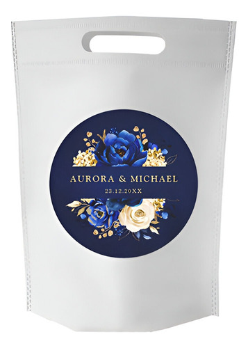 Bolsa Friselina Personalizada Premium (pack 10 Unidades) Blanco Personalizada 18x40x10