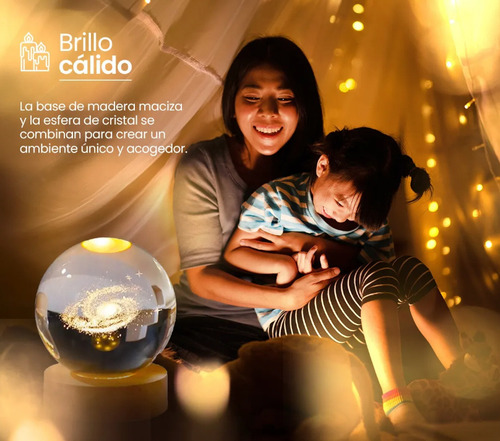 Esfera Cristal 8cm 3d Led Luz Noche Lampara Usb Nebula