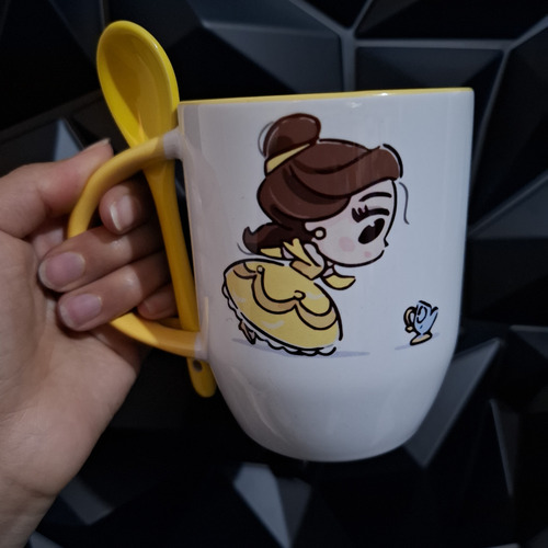 Taza Princesa Bella Disney Con Cuchara