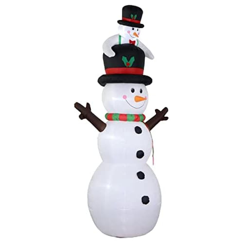 9ft Giant Christmas Snowman Inflatable Family With Buil...