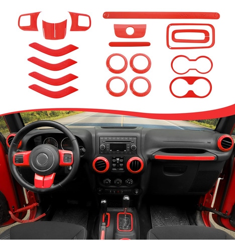 Cherocar Kit Moldura Interior 18 Pieza Para Jeep Wrangler Jk