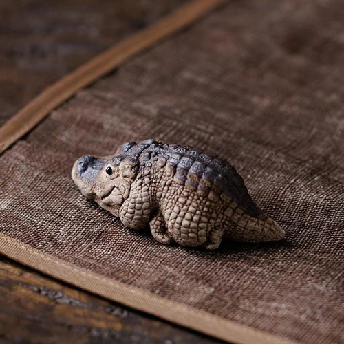 2 Arcilla Cocodrilo Mini Té Mascota Estatuilla Recuerdo